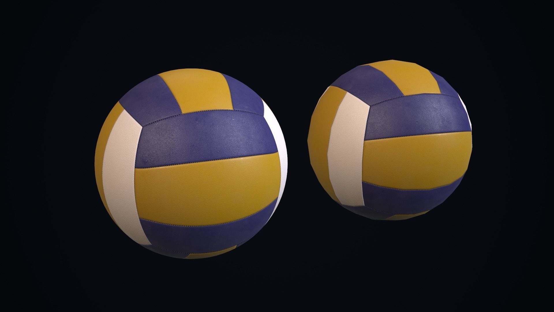 Volleyball ball Low-poly 3D model_13