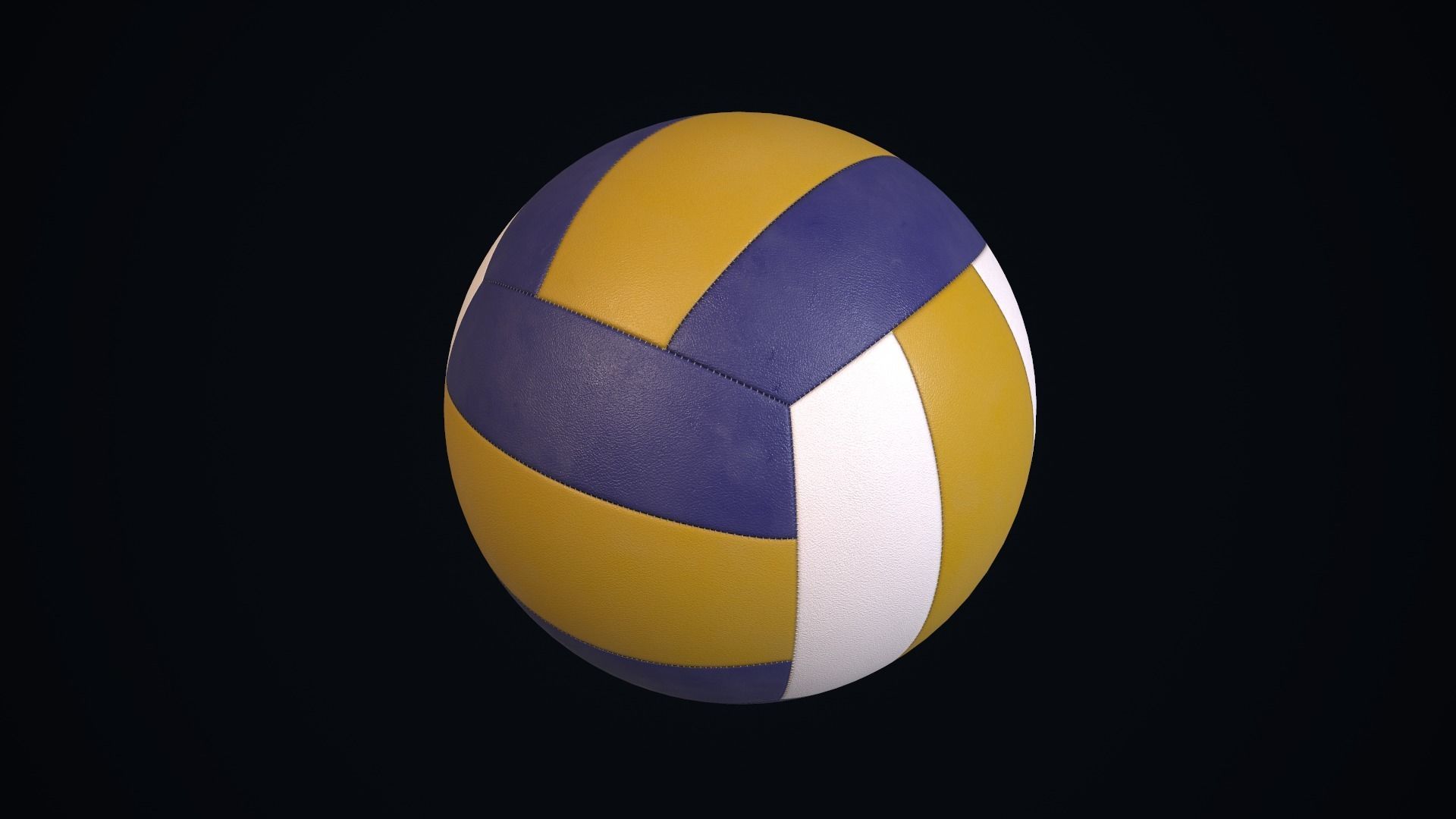 Volleyball ball Low-poly 3D model_7