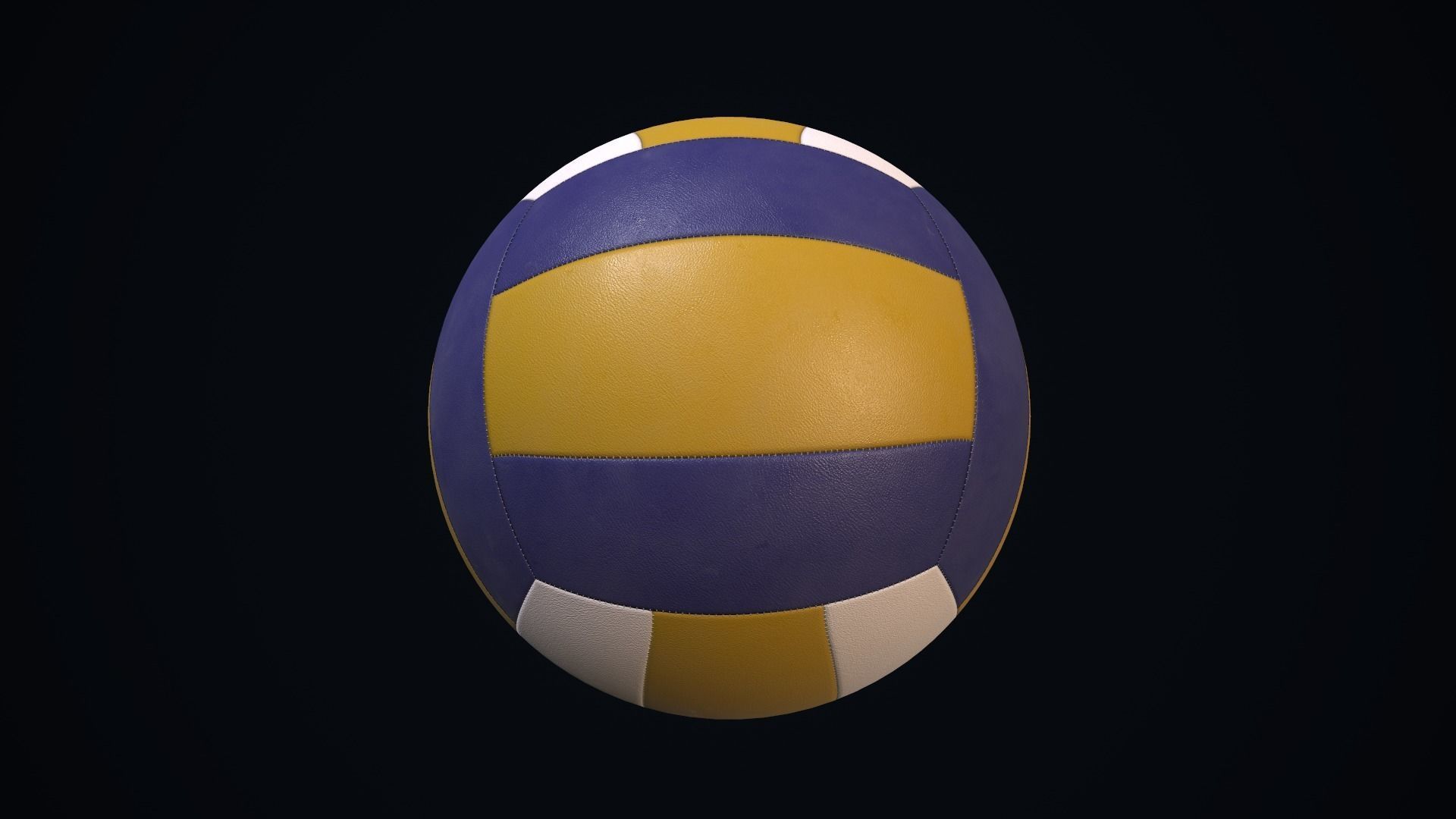 Volleyball ball Low-poly 3D model_4