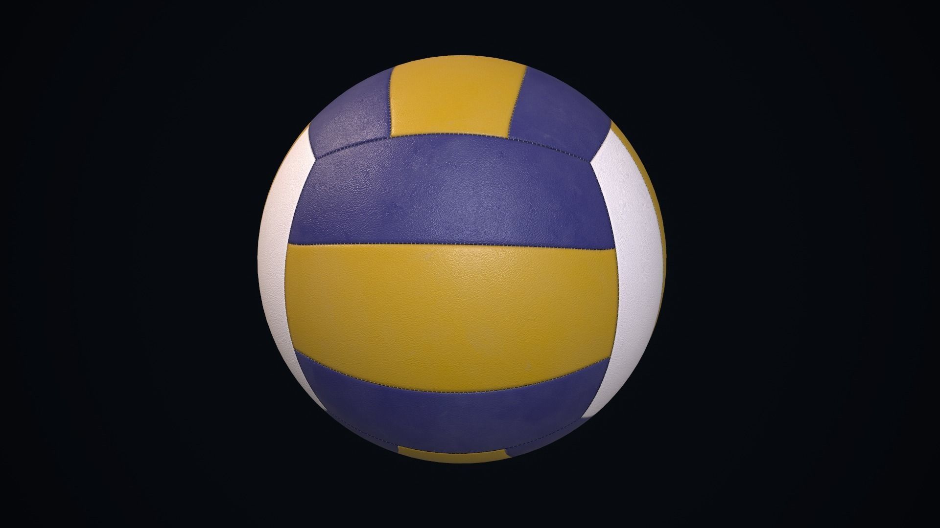 Volleyball ball Low-poly 3D model_8