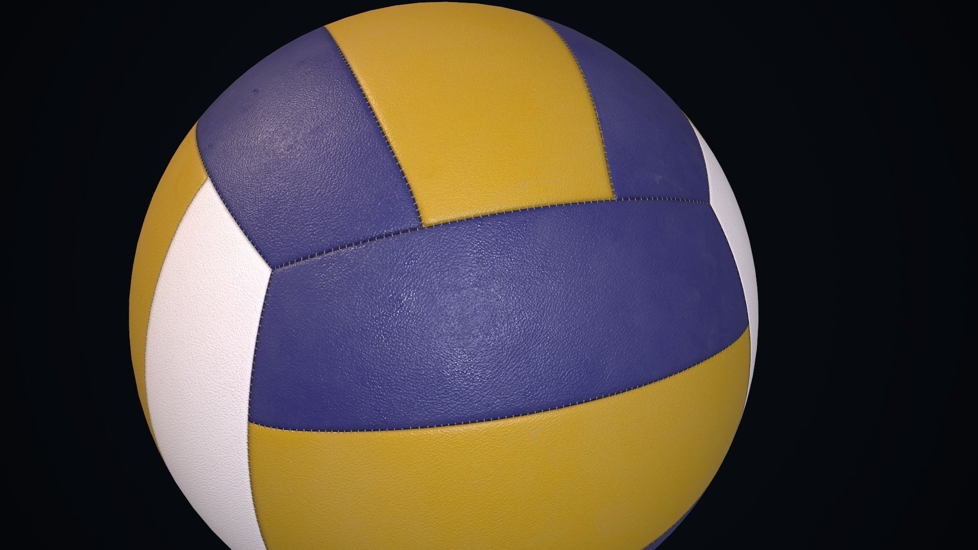 Volleyball ball Low-poly 3D model_10