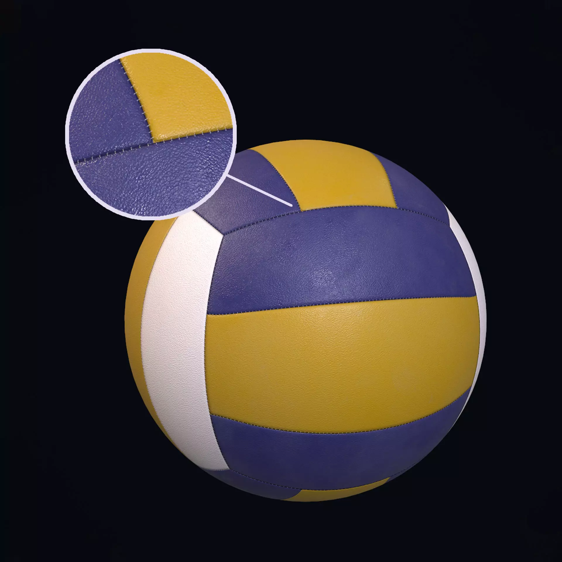 Volleyball ball Low-poly 3D model_0