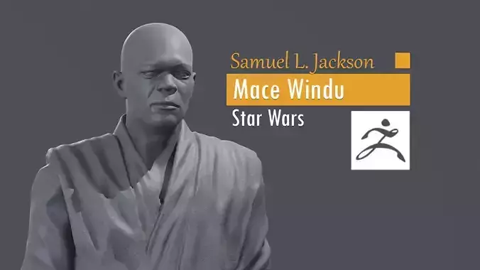 Samuel L Jackson - Mace Windu - Star Wars 3D print model
