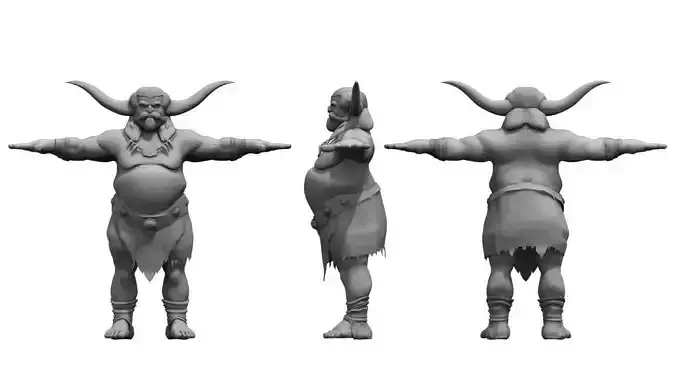 wild forest man cartoon two  3d model