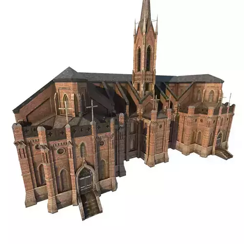 Library Church 01 Low-poly 3D model