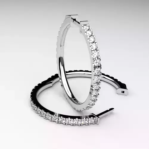 Diamond hoop earrings round rings luxury classic