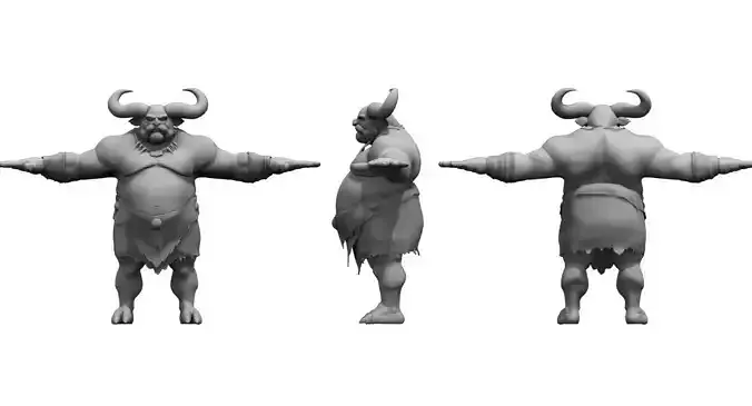 wild forest man cartoon4  3d model