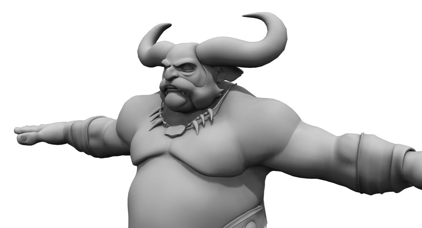 wild forest man cartoon4  3d model 3D model_2