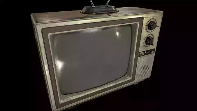 Vintage TV Low-poly 3D model