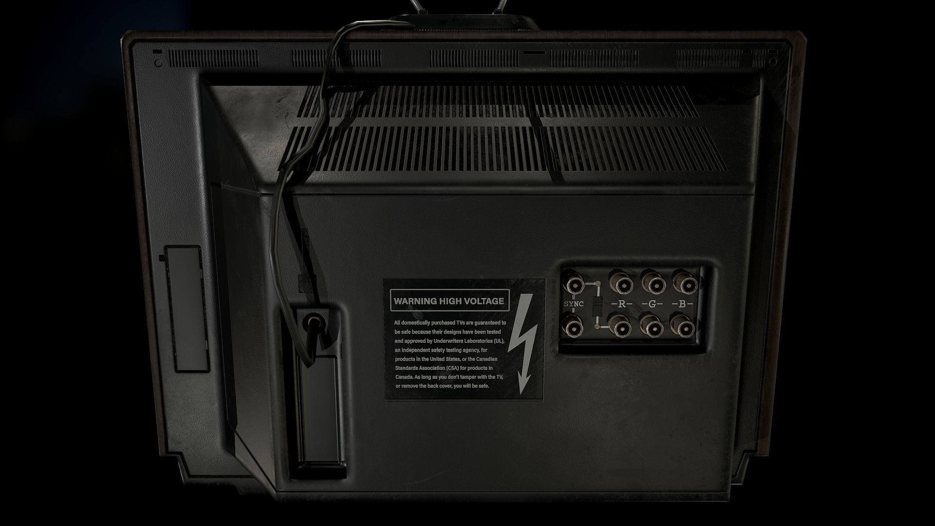 Vintage TV Low-poly 3D model_2