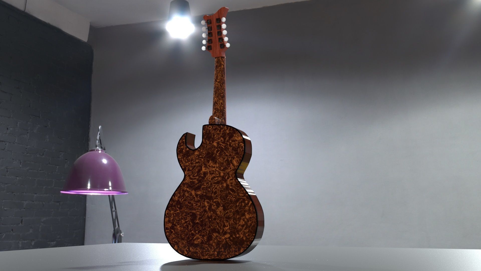 bajo sexto-sixth bass-12 string guitar 3D model_2