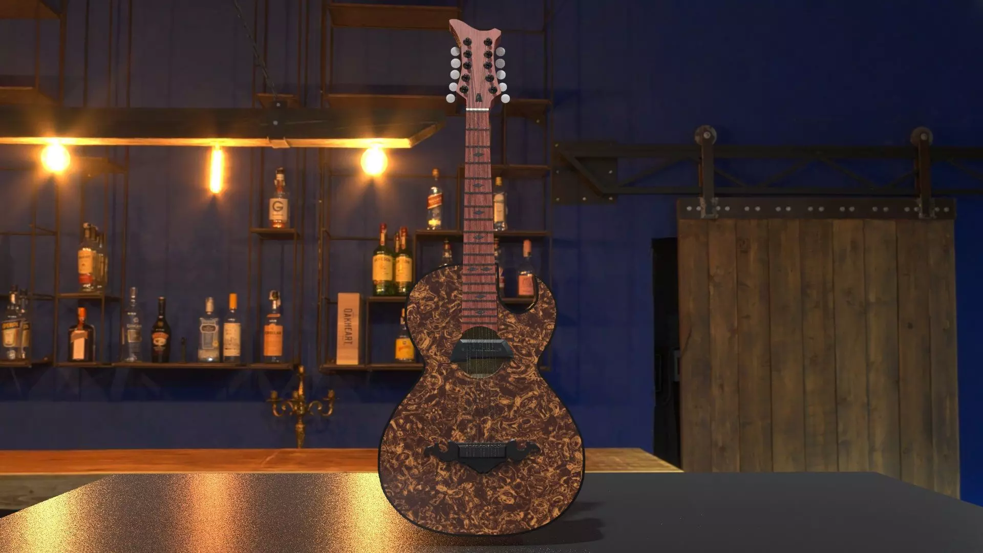 bajo sexto-sixth bass-12 string guitar 3D model_0