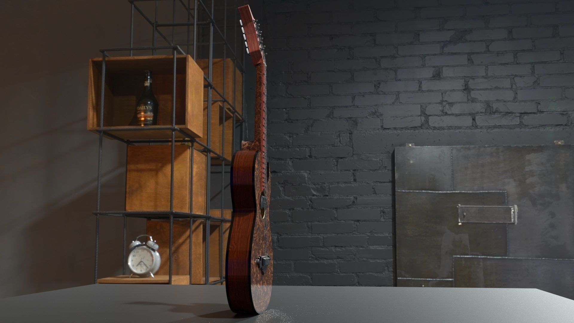 bajo sexto-sixth bass-12 string guitar 3D model_1