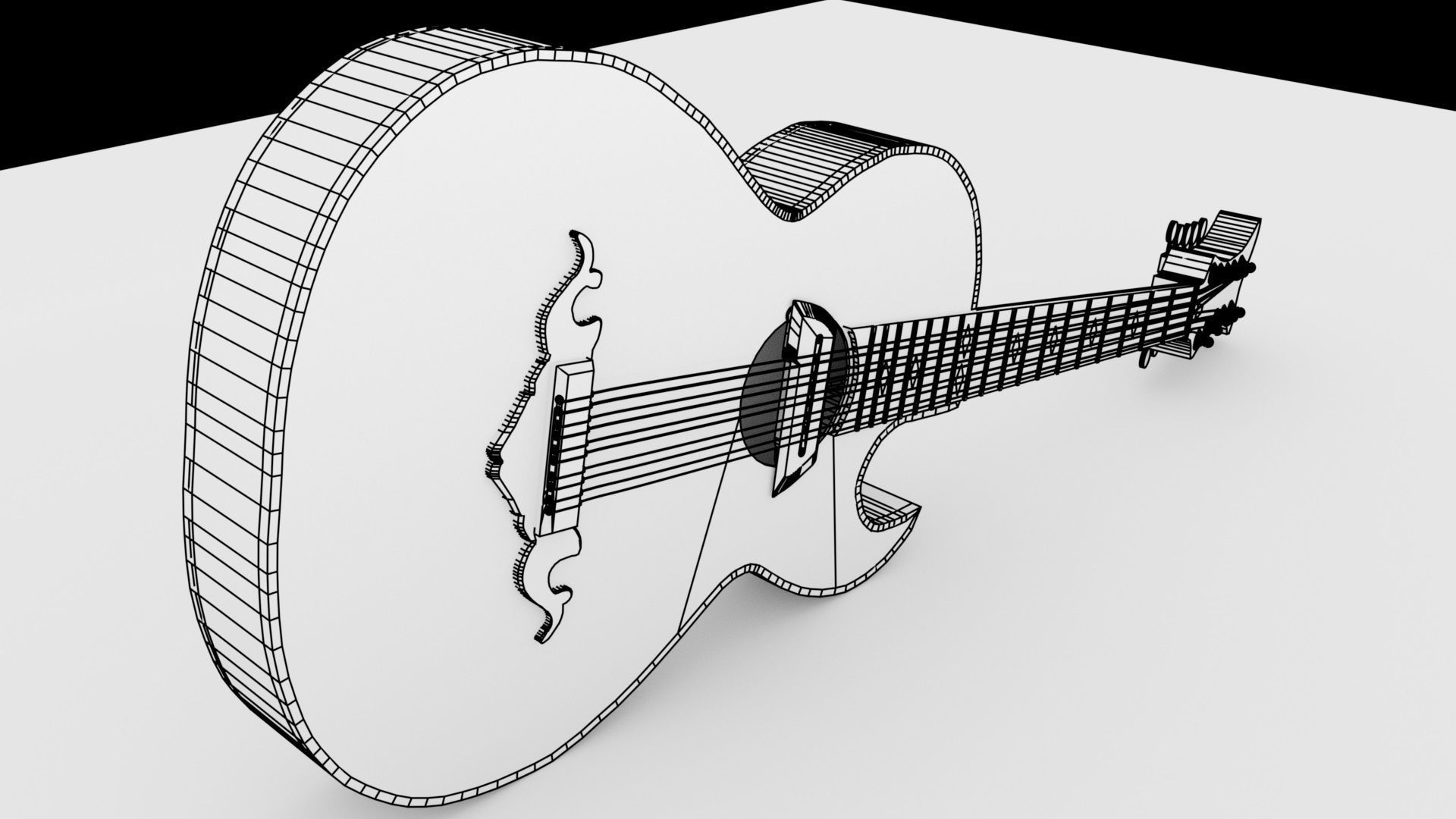 bajo sexto-sixth bass-12 string guitar 3D model_9