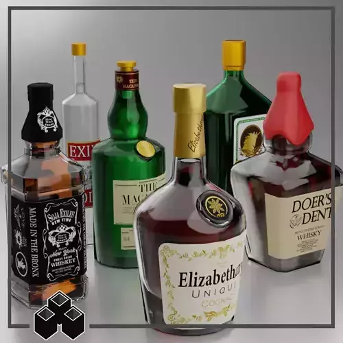 Liquor Bottles 3D model