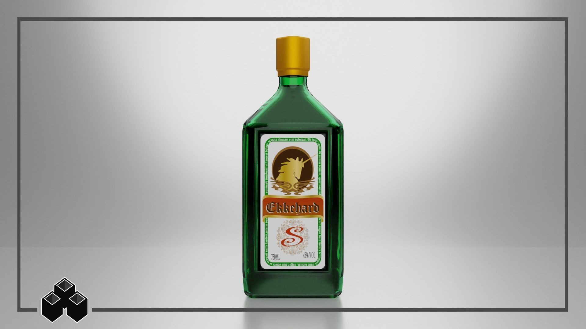 Liquor Bottles 3D model_4