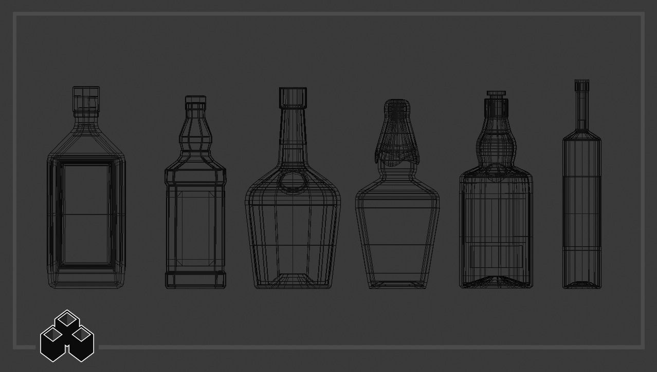 Liquor Bottles 3D model_14