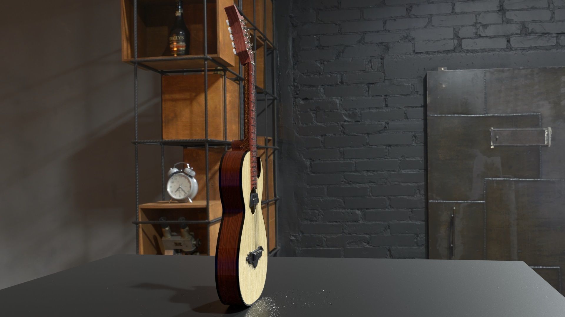 2 bajo sexto-sixth bass-12 string guitar 3D model_1