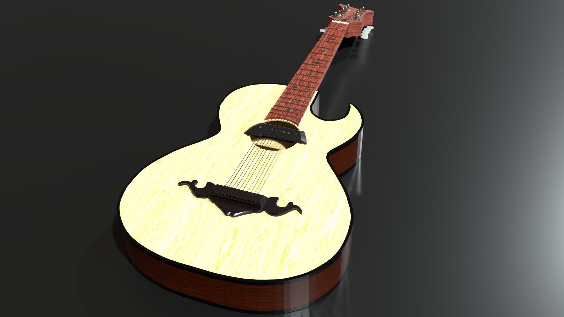 2 bajo sexto-sixth bass-12 string guitar 3D model_4