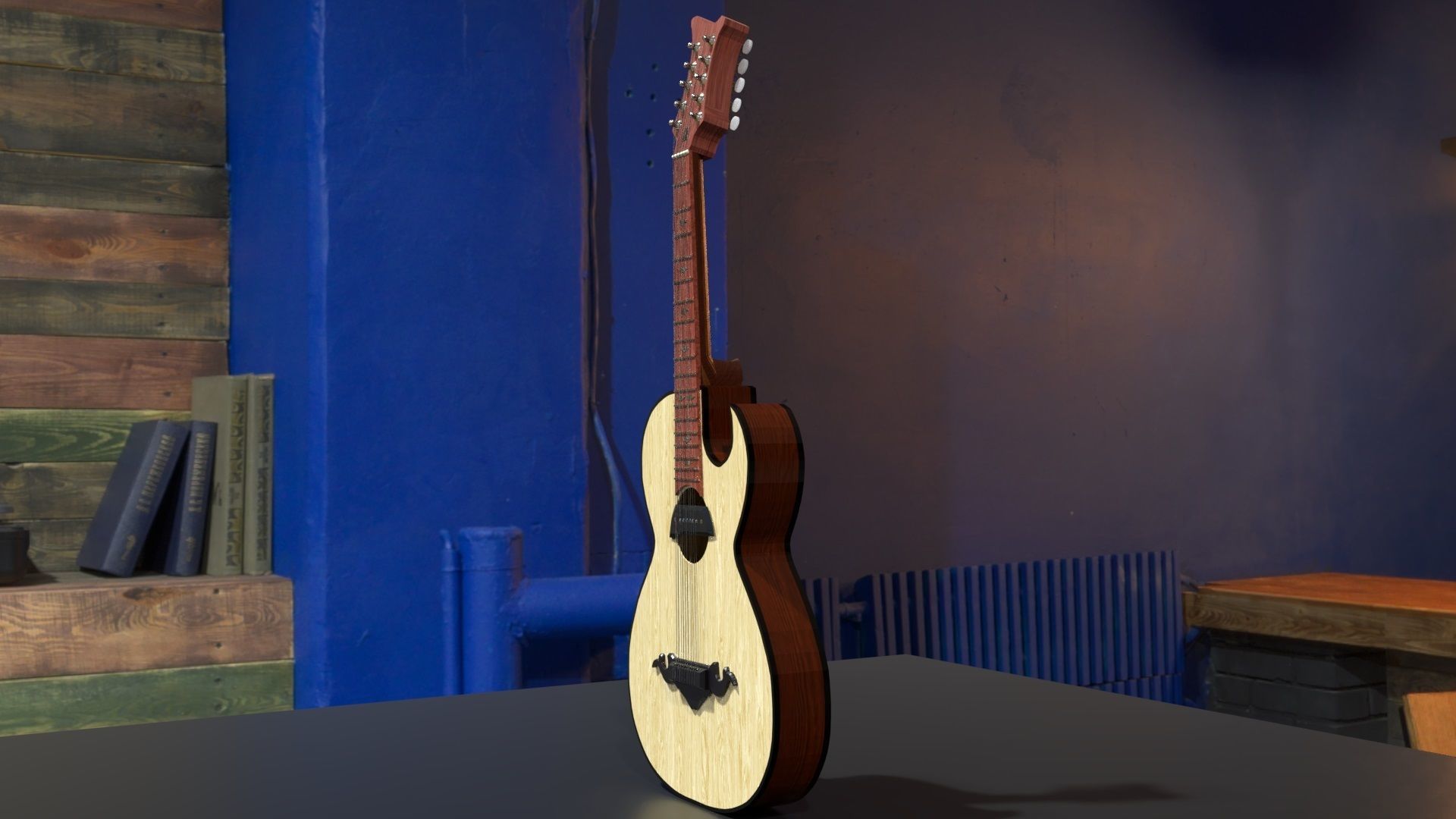 2 bajo sexto-sixth bass-12 string guitar 3D model_3