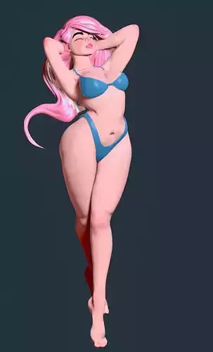 Stylized female 3D print model