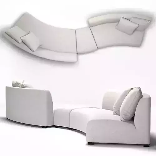 Zoe Modern Classic Curved 2 Sofa