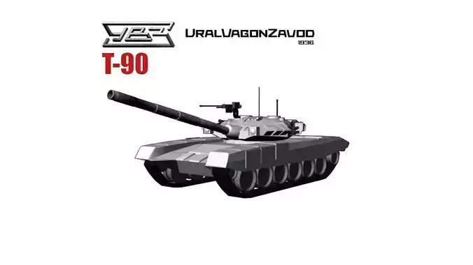 T-90 Main Battle Tank Low-poly 3D model