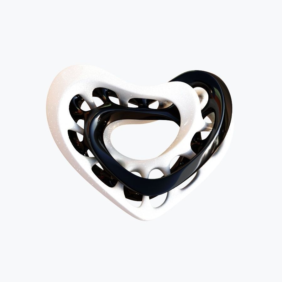 Love heart  01 3D model_4