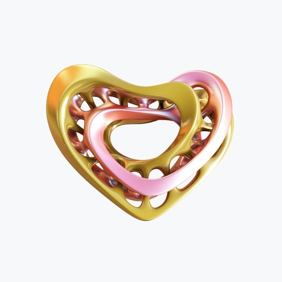Love heart  01 3D model_1