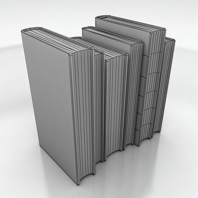 old books set Low-poly 3D model_8