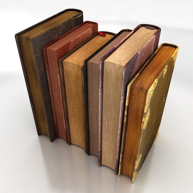 old books set Low-poly 3D model_2