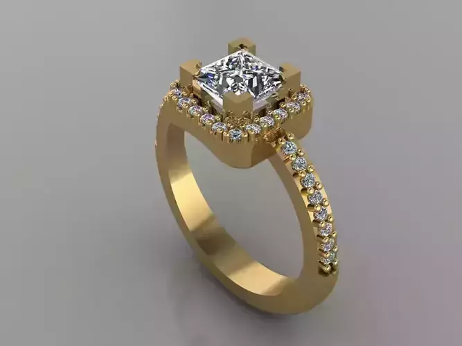 GC GOLD T102- Diamond gold ring  