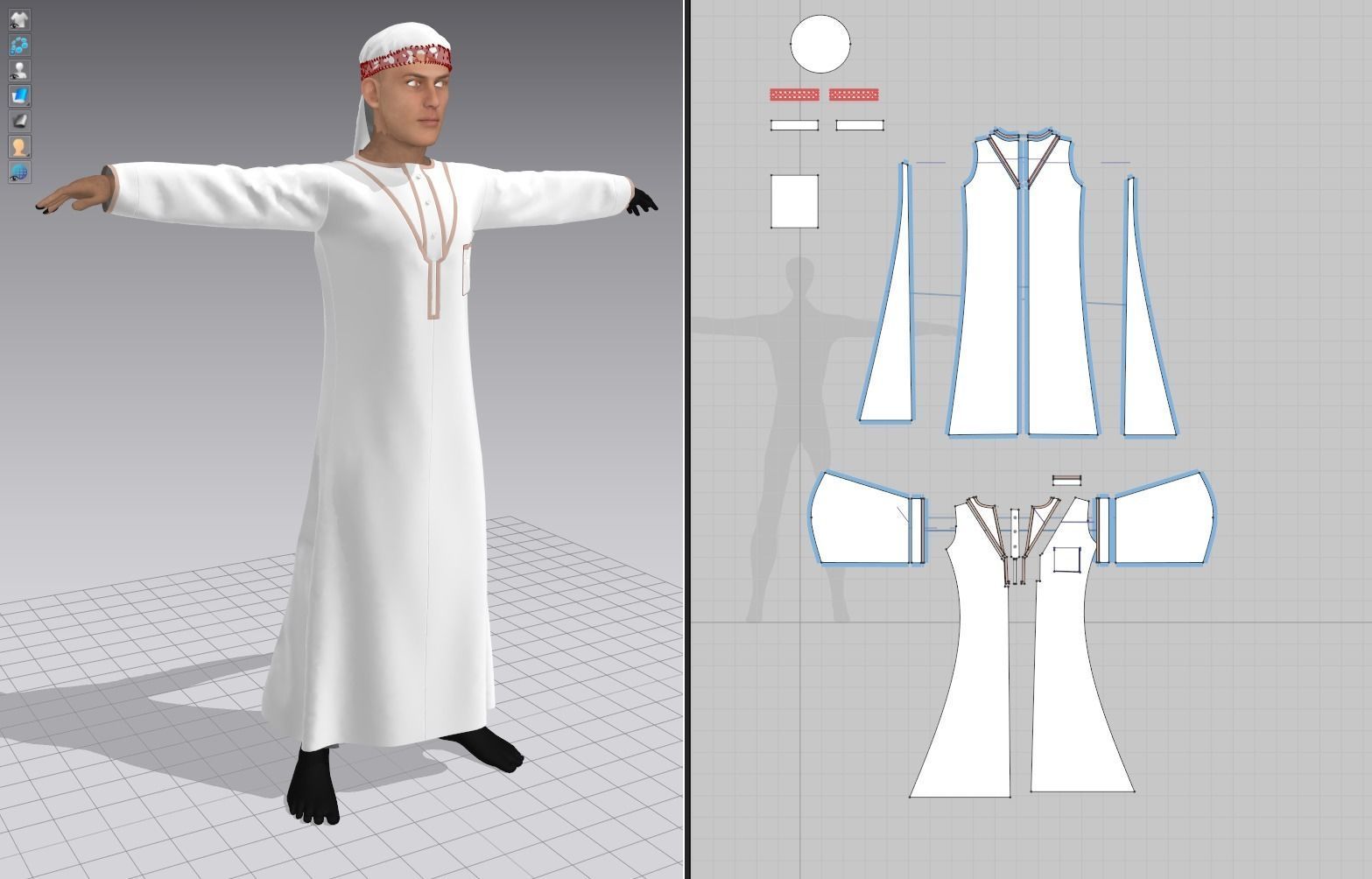 16x Arabic people real cloth simulation loop animated 2 3D Model Collection_22