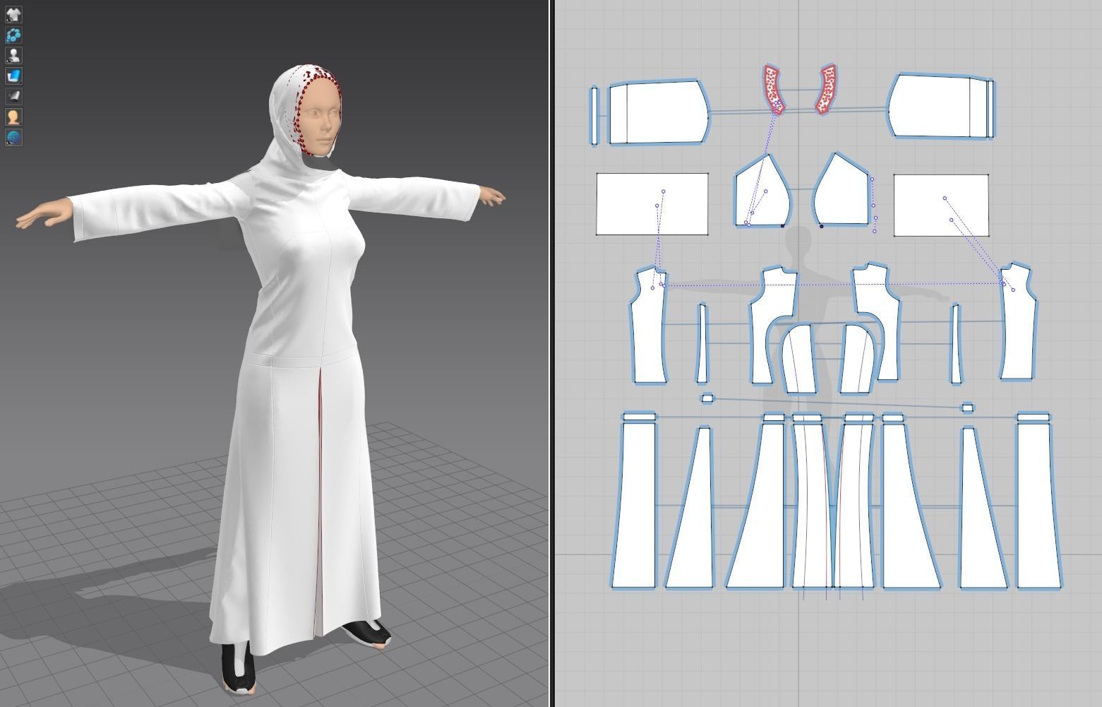 16x Arabic people real cloth simulation loop animated 2 3D Model Collection_14