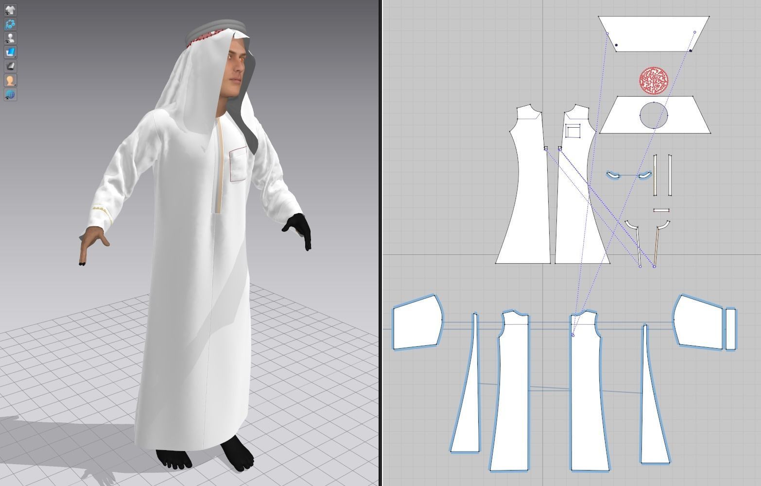 16x Arabic people real cloth simulation loop animated 2 3D Model Collection_24