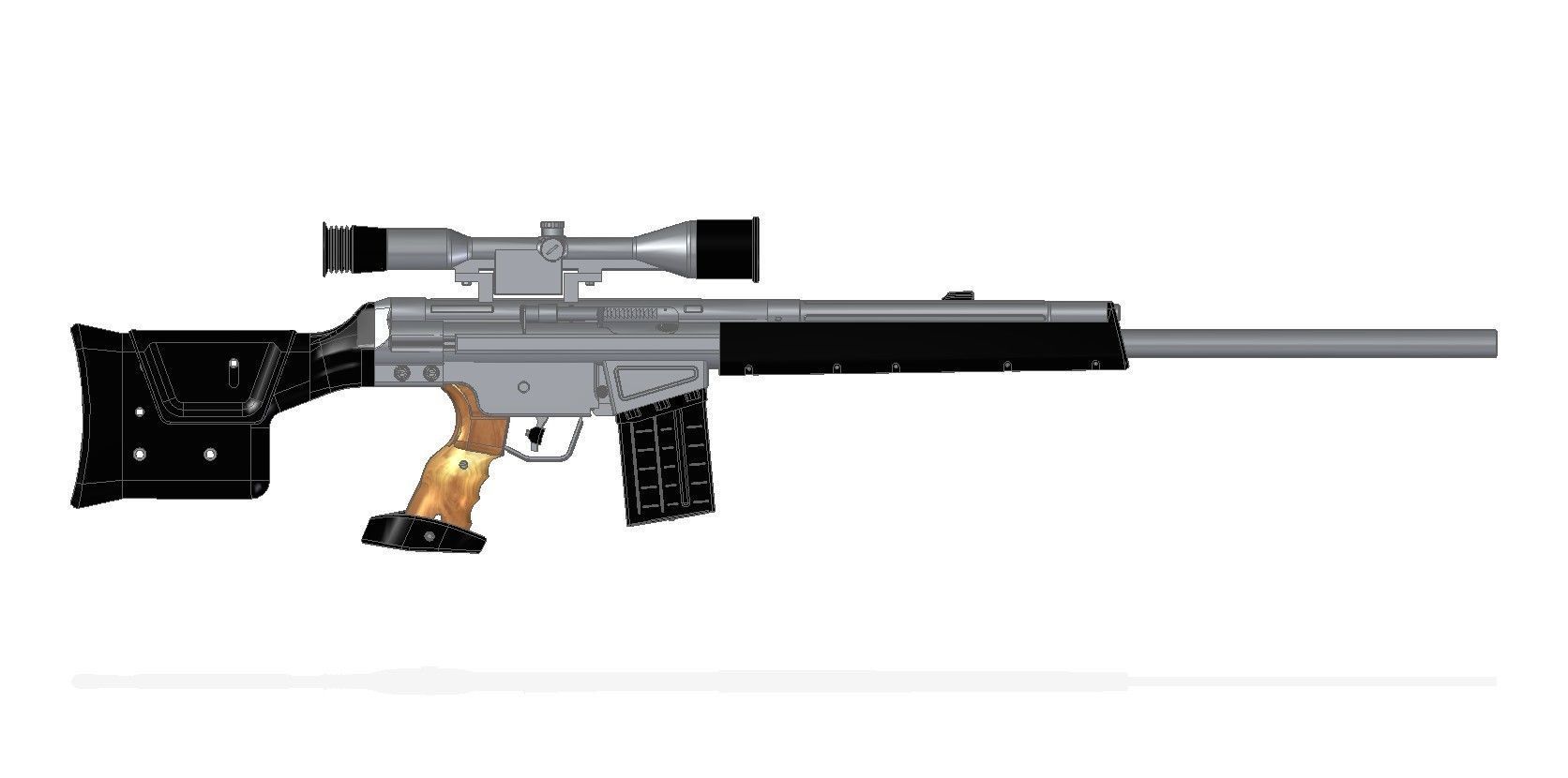 PSG-1 rifle with scope 3D model_7