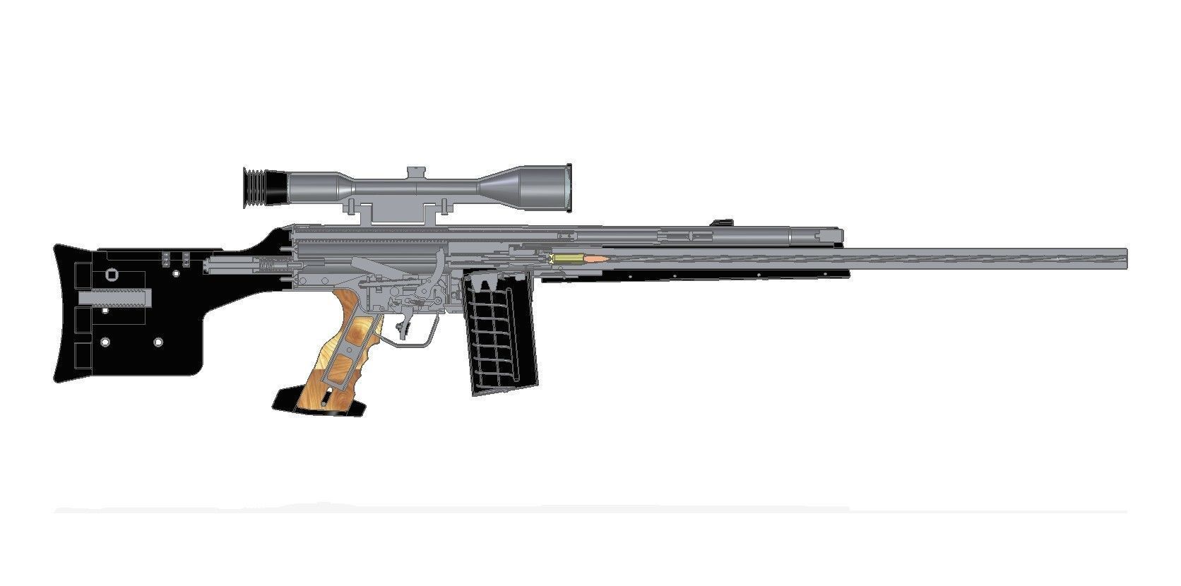 PSG-1 rifle with scope 3D model_4