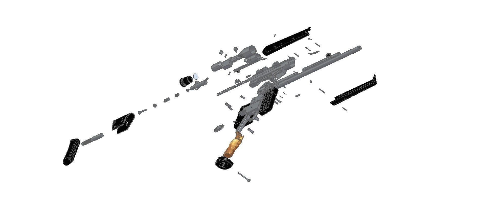 PSG-1 rifle with scope 3D model_1