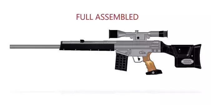 PSG-1 rifle with scope 3D model