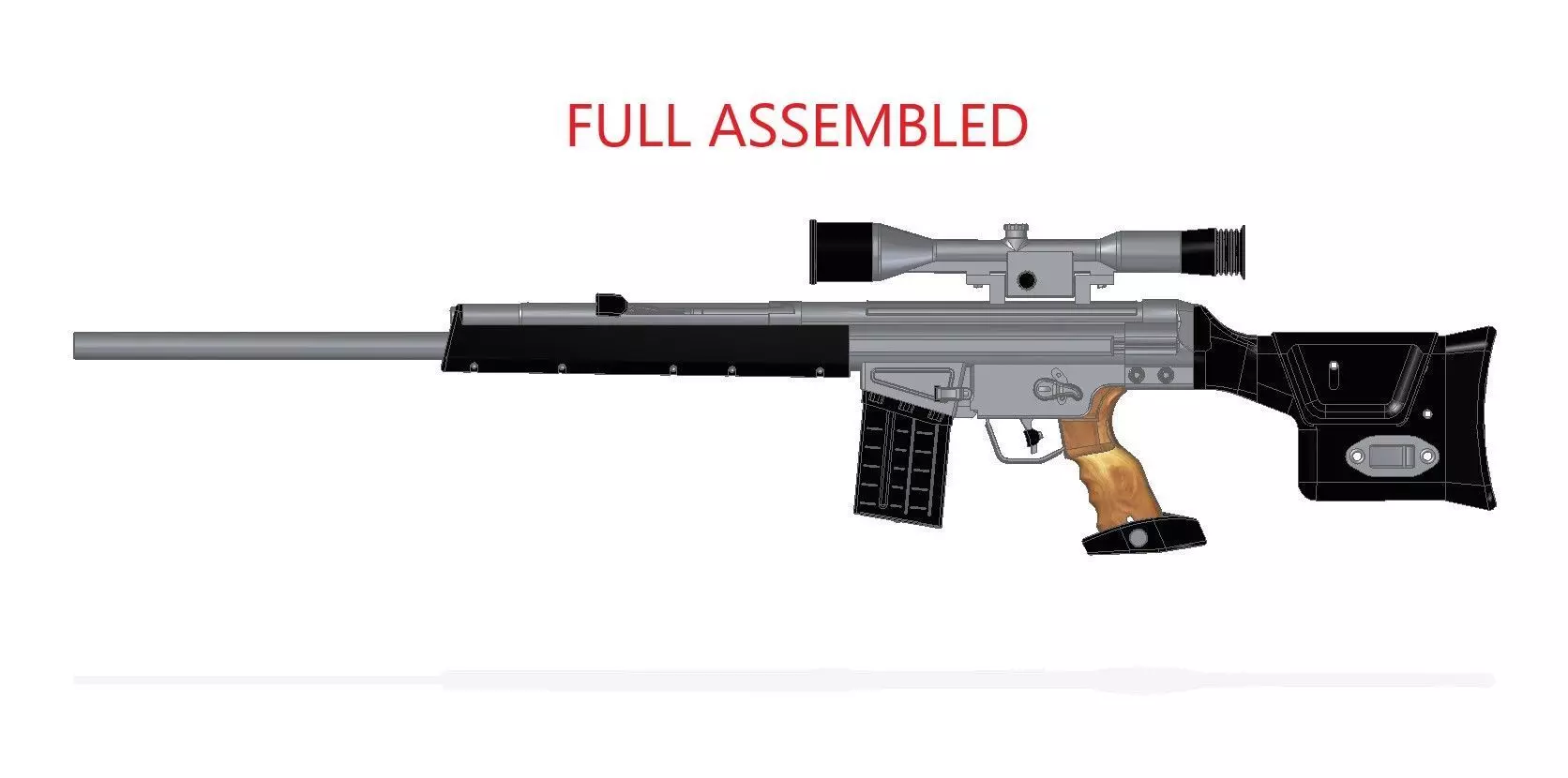 PSG-1 rifle with scope 3D model_0