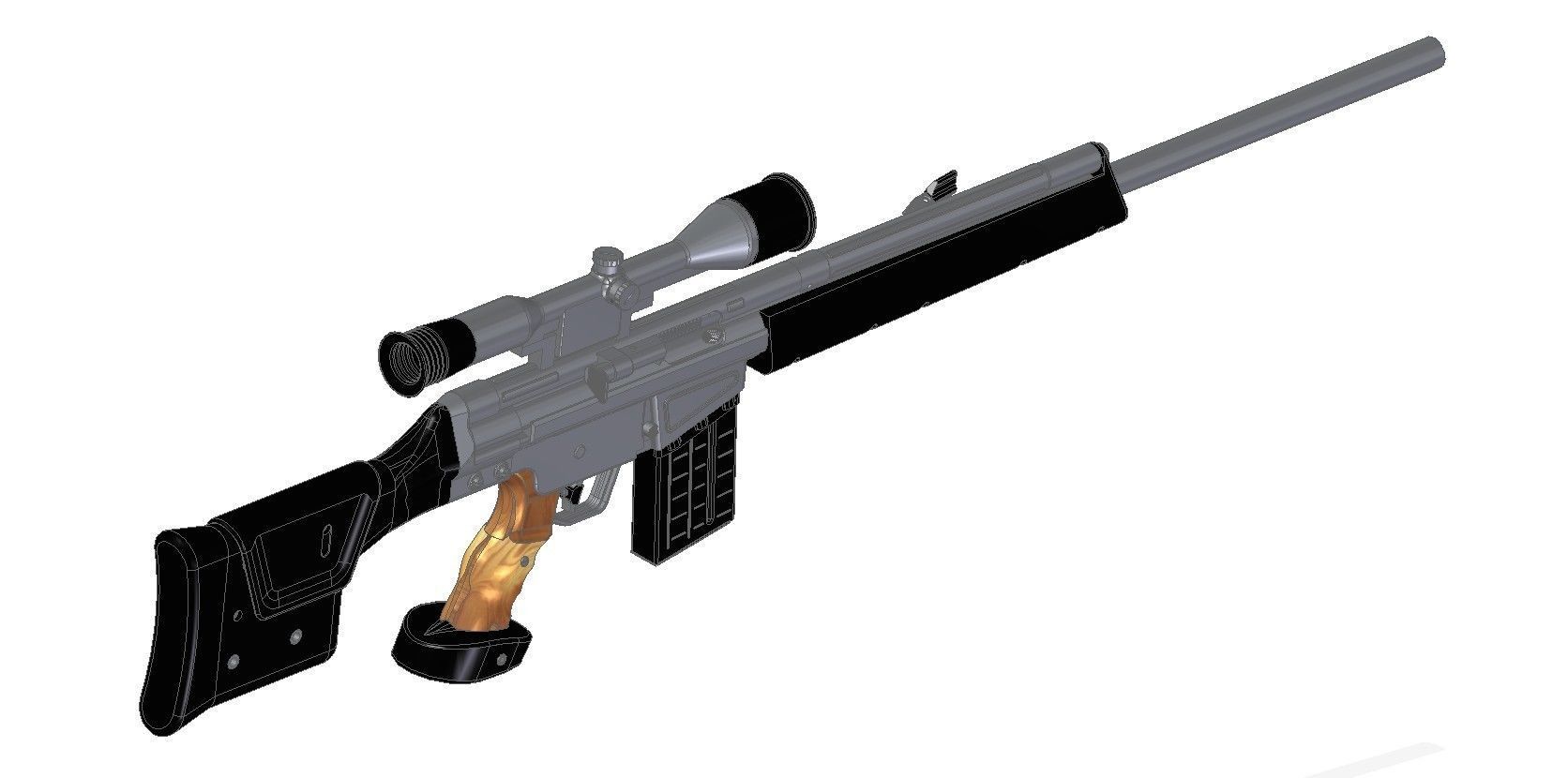 PSG-1 rifle with scope 3D model_14