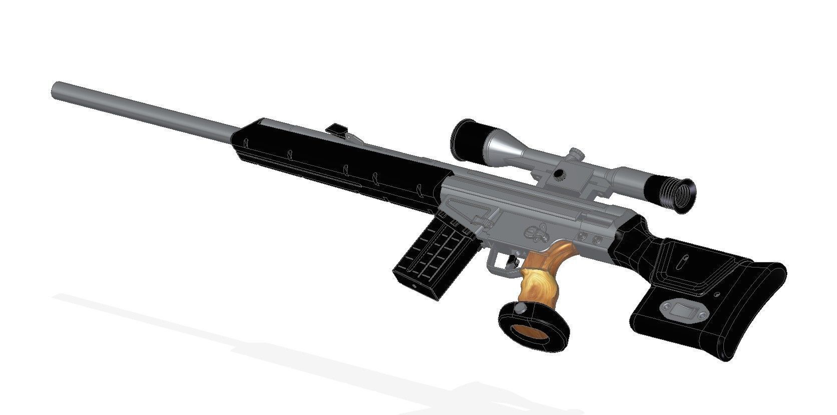 PSG-1 rifle with scope 3D model_11