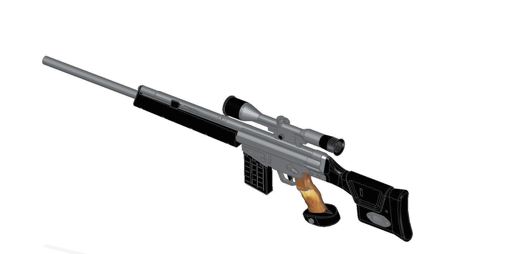 PSG-1 rifle with scope 3D model_13