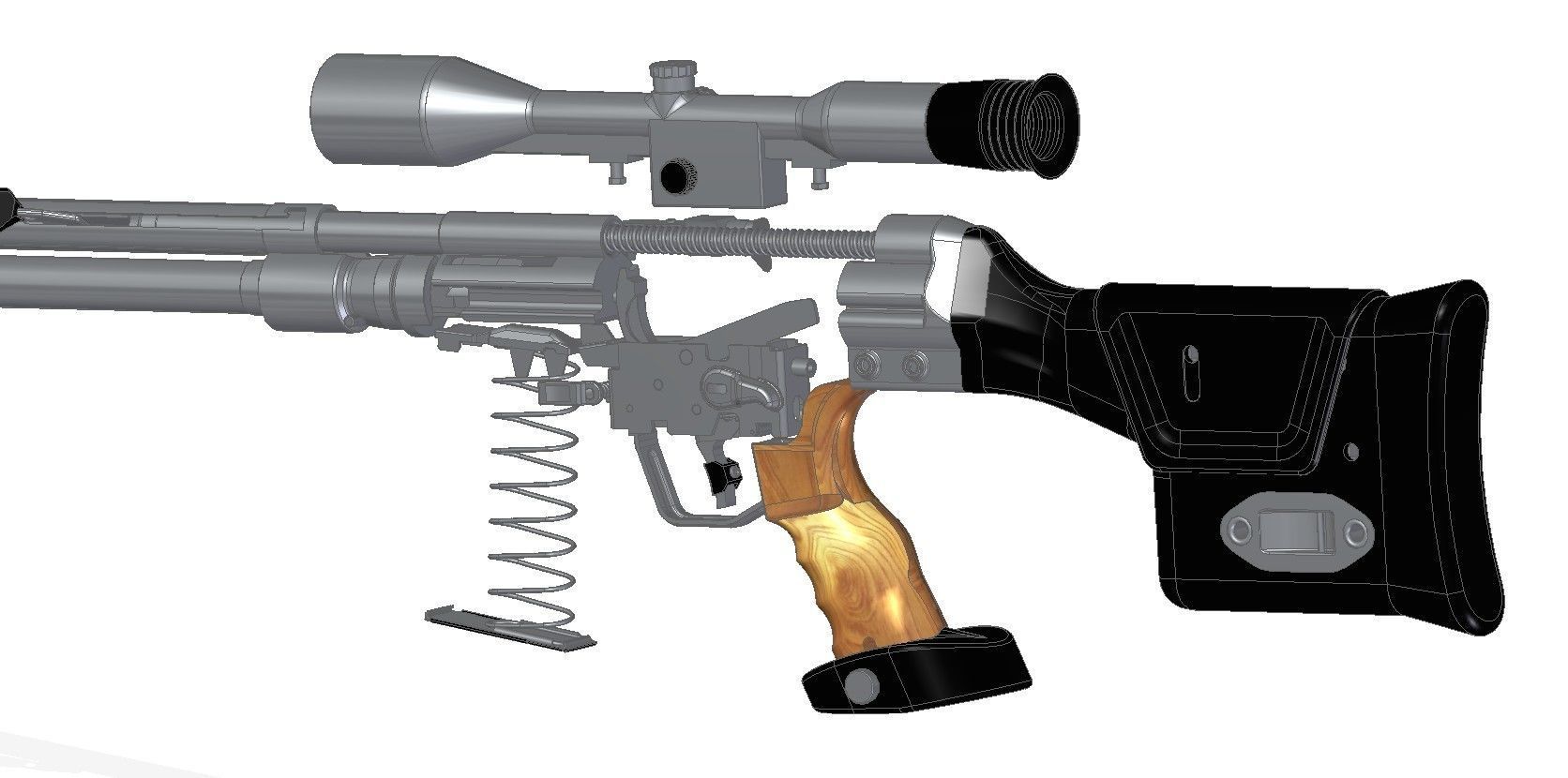PSG-1 rifle with scope 3D model_6