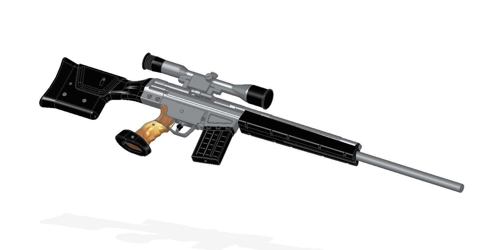 PSG-1 rifle with scope 3D model_10