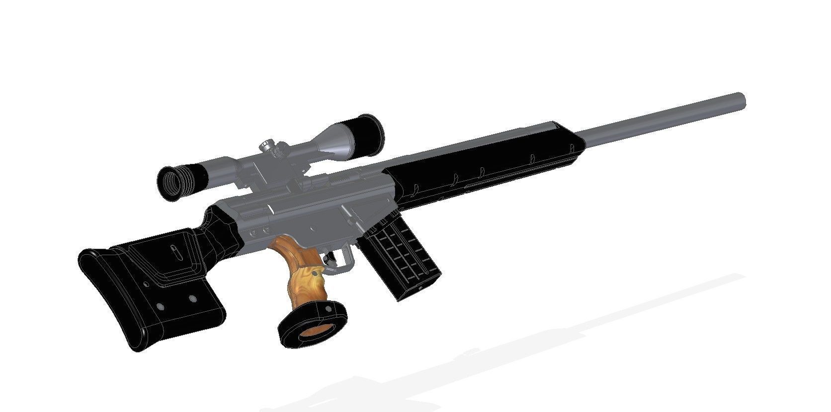 PSG-1 rifle with scope 3D model_9