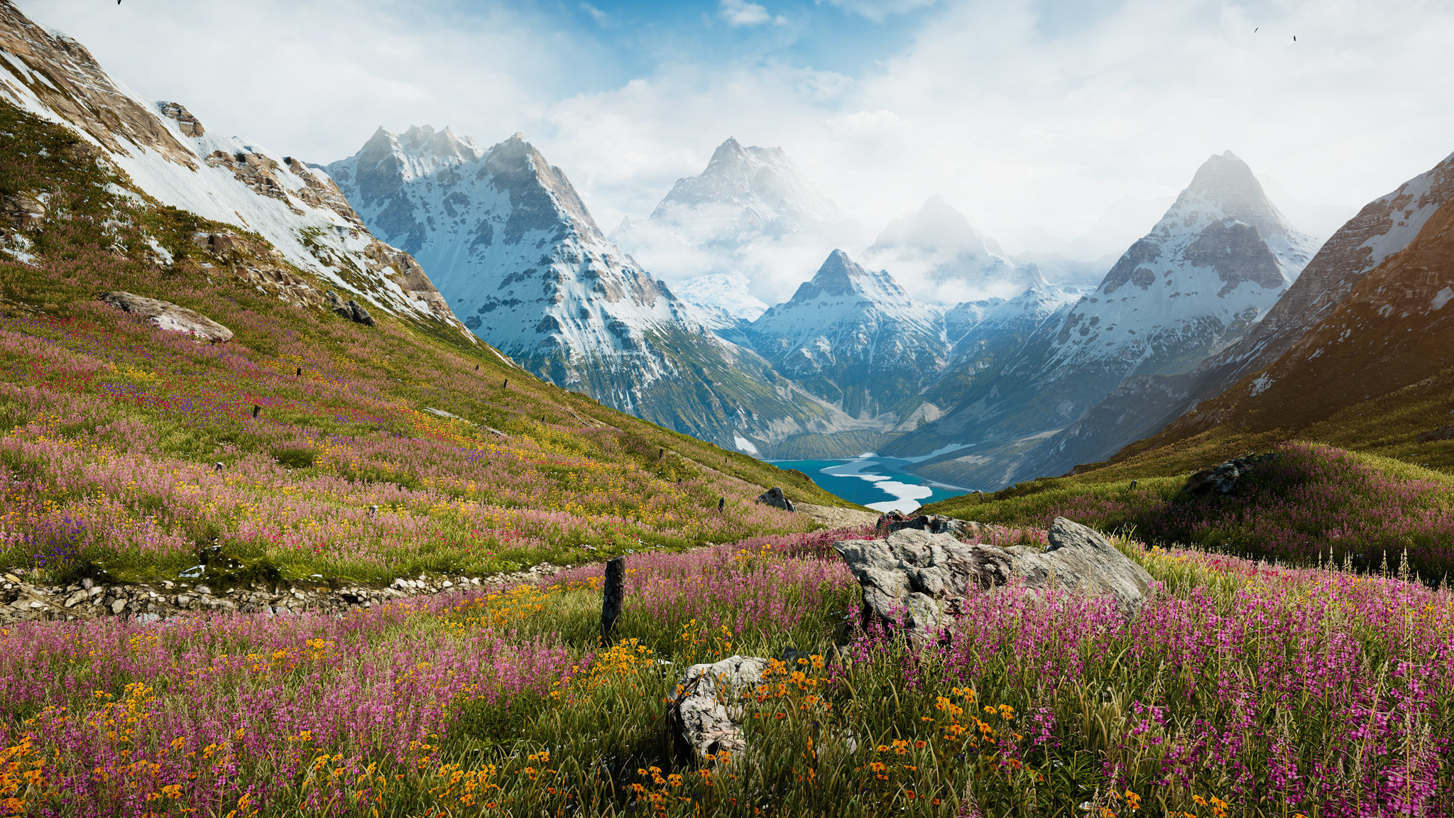 Alpine Lake Environment - Unity 2017-18-19 Projects Low-poly 3D model_3