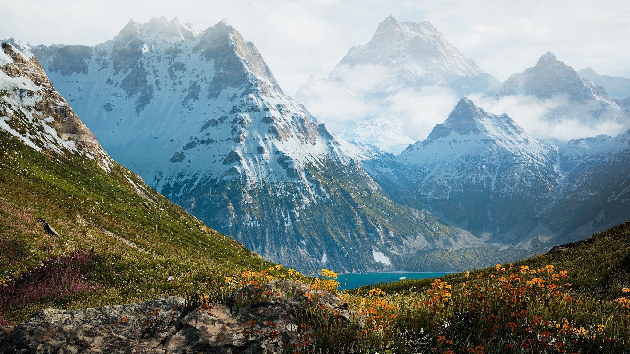 Alpine Lake Environment - Unity 2017-18-19 Projects Low-poly 3D model_7