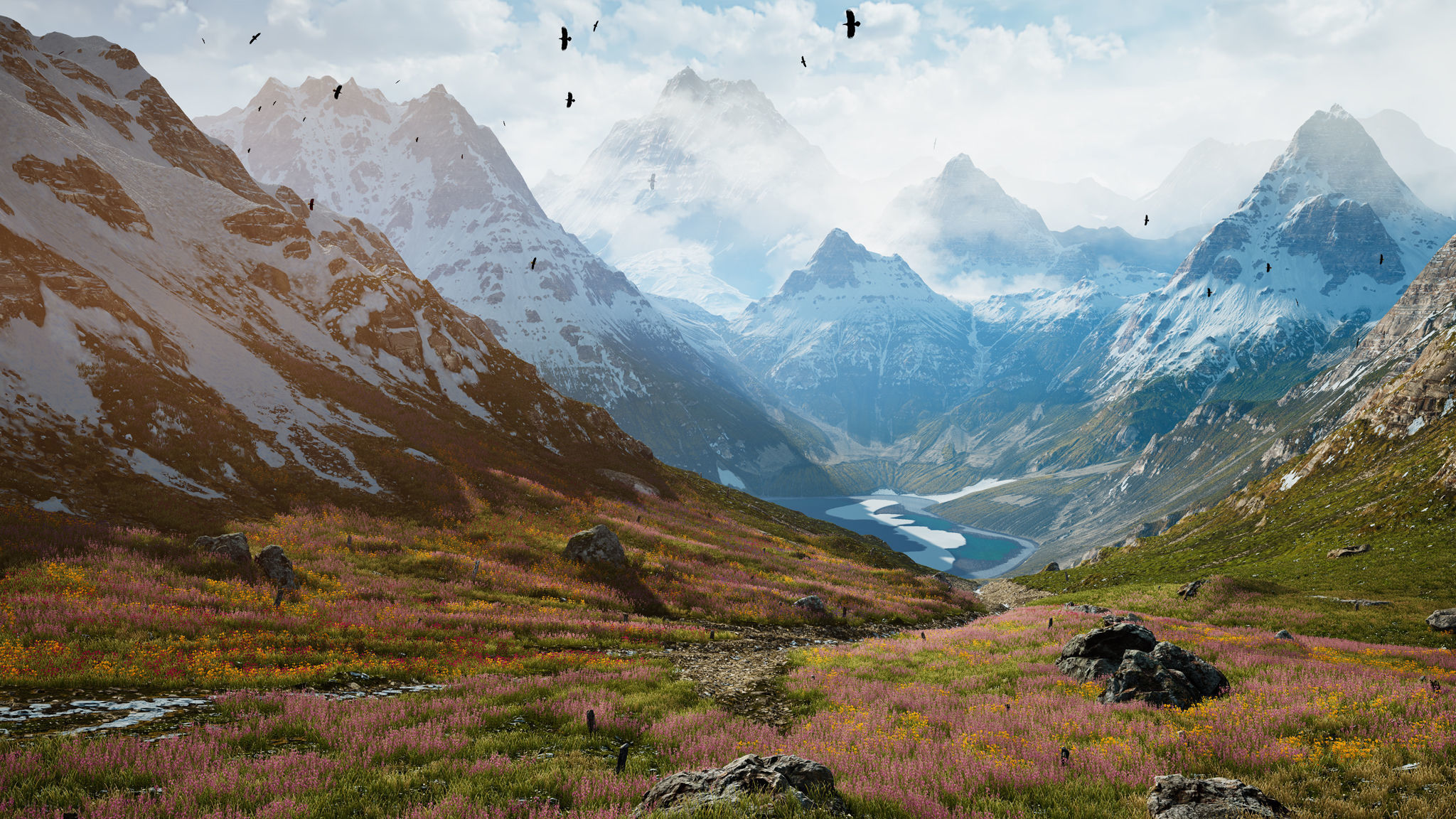 Alpine Lake Environment - Unity 2017-18-19 Projects Low-poly 3D model_8