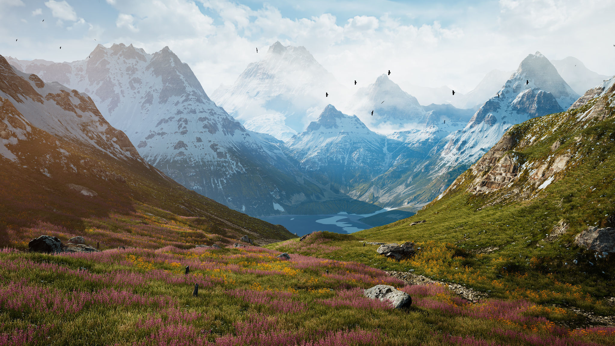 Alpine Lake Environment - Unity 2017-18-19 Projects Low-poly 3D model_9